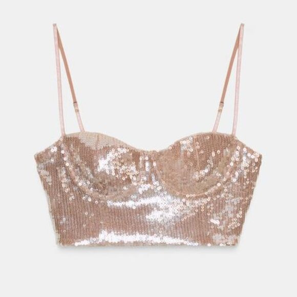 Zara Tops - ZARA SEQUIN BRALETTE TOP